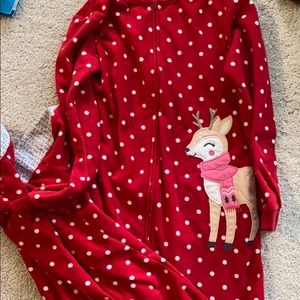 Carter’s Reindeer and Dots Red Footed Onesie